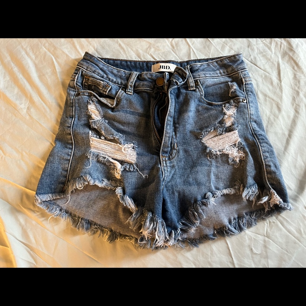 Just Black Denim Ripped Jean Shorts Size S